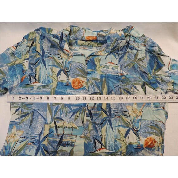 Hollis River Sailboats Palm Trees Tropical Hawaiian‎ Rayon S/S Shirt Large - Picture 4 of 4